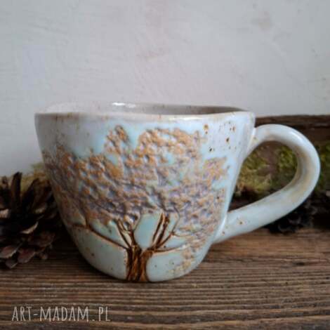 Duży kubek ceramiczny - Drzewo 400 ml | ręcznie lepiony prezent