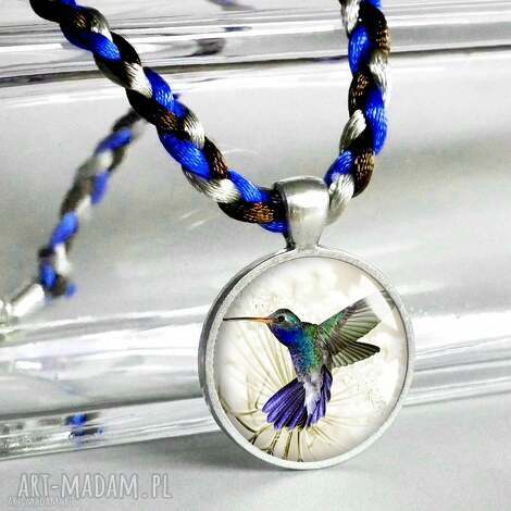 koliberek, unikatowy naszyjnik medalion grafiką, ptaszek, ptak, ptaszki, prezent