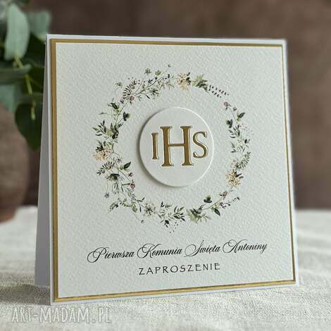 eleganckie zaproszenia komunijne wzór 18, pierwsza komunia