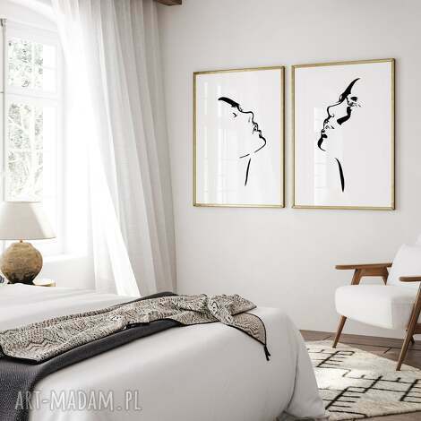 Zestaw plakatów 2 szt. 61x91 cm - minimalistyczne kobiety (czarno-białe)