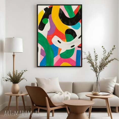 Kolorowa geometryczna abstrakcja 61x91 cm - nowoczesny plakat Hogstudio do domu