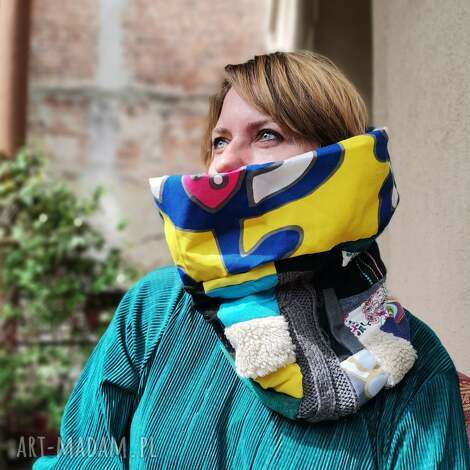 Komin patchworkowy wiosenny w stylu boho - rozmiar uniwersalny