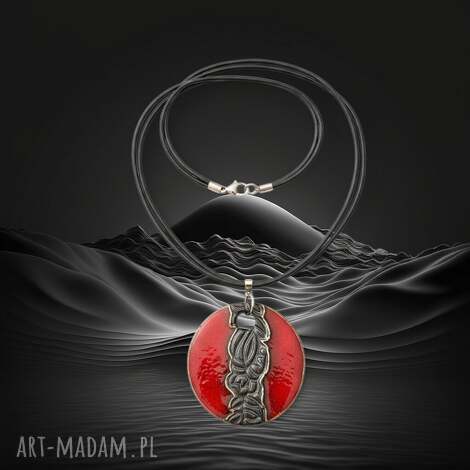 wisior ceramiczny rondo ornament, naszyjnik z wisiorem, ceramiczny wisior