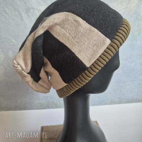 czapka patchworkowa na podszewce,damsko - meska rozmiar uniwersalny, super box a1