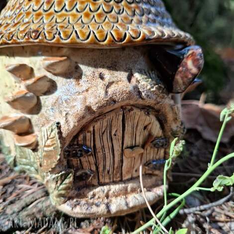 Czarka ceramiczna z przykrywką Leśny domek handmade
