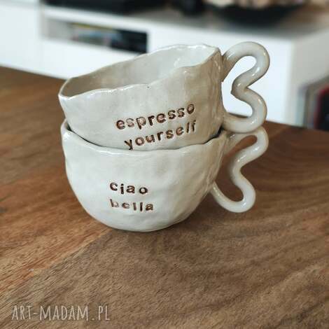 Filiżanki espresso 70 ml - 2 sztuki, ceramika handmade