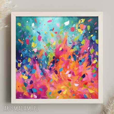 Kolorowy plakat abstrakcyjny 50x50 cm - wydruk giclee do salonu