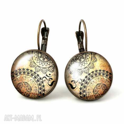 Orient - duże kolczyki wiszące z powiększającym szkiełkiem (handmade)