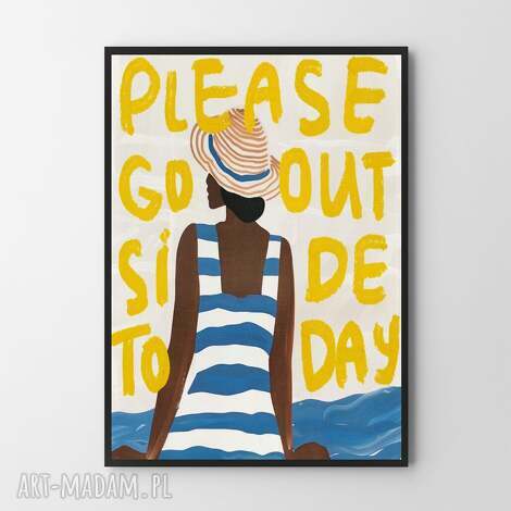 hogstudio plakat dziewczyna na plaży - format A4, dzień kobiet
