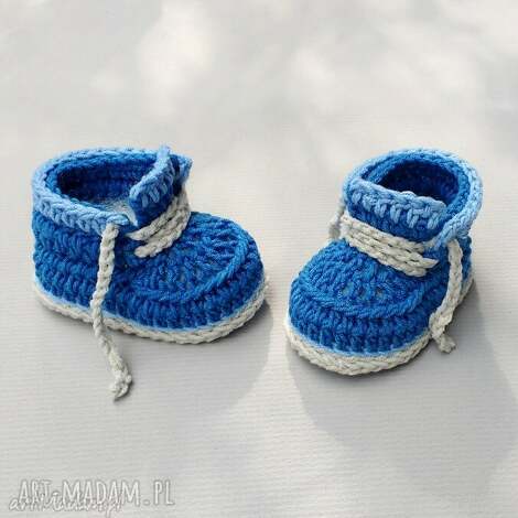 Buciki Kingston - handmade trampki niemowlęce na drutach (0-3 i 3-6 mies.)