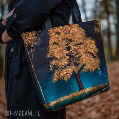 torebka złote drzewo w stylu shopper kolekcja matka natura