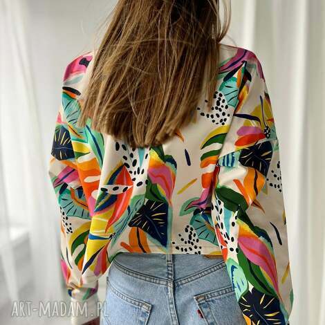 young heart / jungle print sweatshirt, bluza damska, bluzy boho, bawełniane