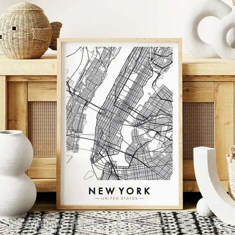Plakat mapa Nowy Jork 50x70 cm do sypialni - Hogstudio