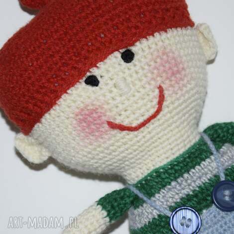 mój kolega benek - maskotka, przytulanka na szydełku chłopiec lalka, urodziny