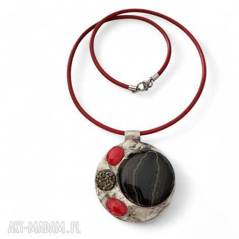 naszyjnik z witrażowym wisiorem galactico, naszyjnik z wisiorem, witrażowy wisior