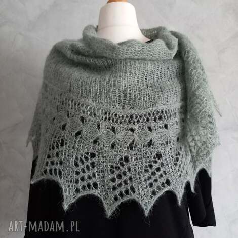 tricotterka chusta z alpaki i jedwabiu ręcznie robiona na drutach pomysły