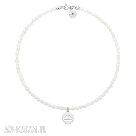 Srebrny naszyjnik z naturalnych pereł i znakiem zodiaku - Konstelacja Sotho (srebro 925)