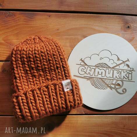 Klasyczna czapka beanie z 100% wełny peruwiańskiej - cynamonowy kolor