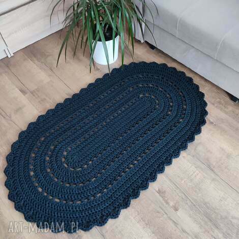 dywan ze sznurka szydełkowy owalny 70cmx130cm do kuchni
