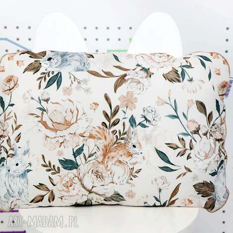 bawełniano muślinowa poduszka dla dziecka ogród naturalny 40x60
