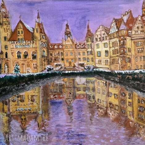 Obraz Zamek Moszna w Opolu - akryl 55x45 cm do zawieszenia