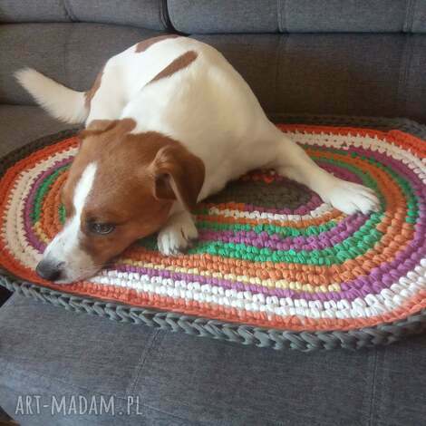 dywan mata eco etno zero waste, legowisko dla psa kota, t-shirt yarn