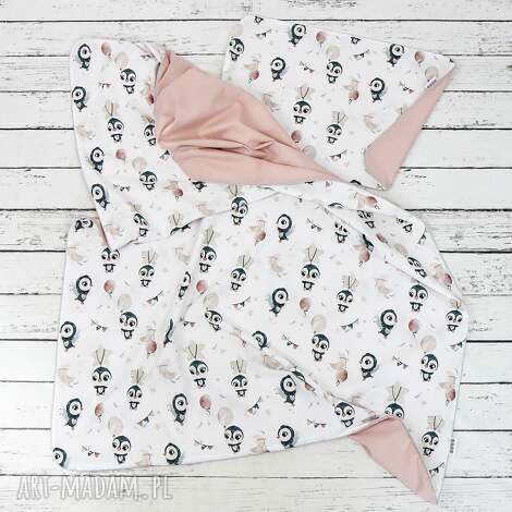 pingwinki biel poszewka na pościel l (200 x 140 cm) - poszewka na kołdrę