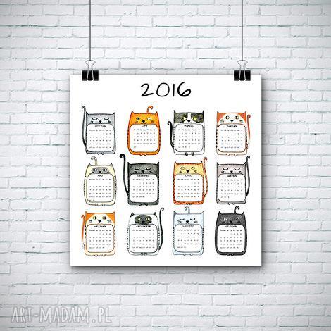 kalendarz na 2026 rok, kot koty, oryginalny prezent