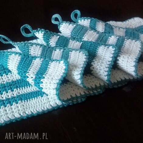Podkładki pod talerze, serwetki i kubki - komplet 6 szt (18x18 cm) ręcznie szyte z bawełny