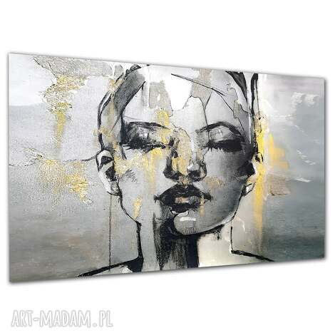 obraz kobieta art 120x80 twarz portert abstrakcja loft, portret