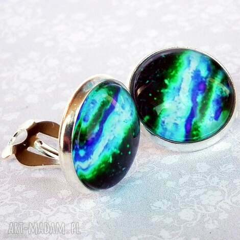 Klipsy Galaktyka morski kosmos - handmade, hipoalergiczne