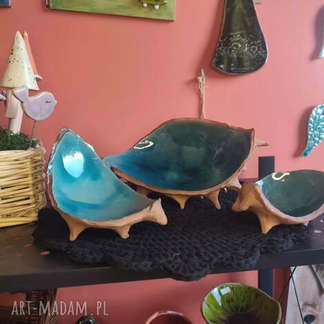 Duża turkusowa miseczka ceramiczna handmade - dekoracja stołu