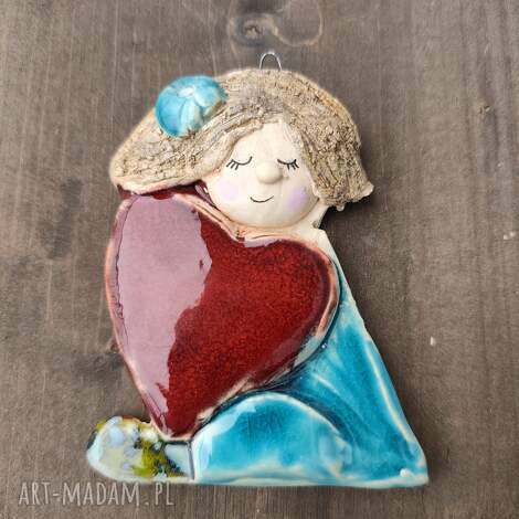 Aniołek ceramiczny na komunię - prezent handmade, pamiątka