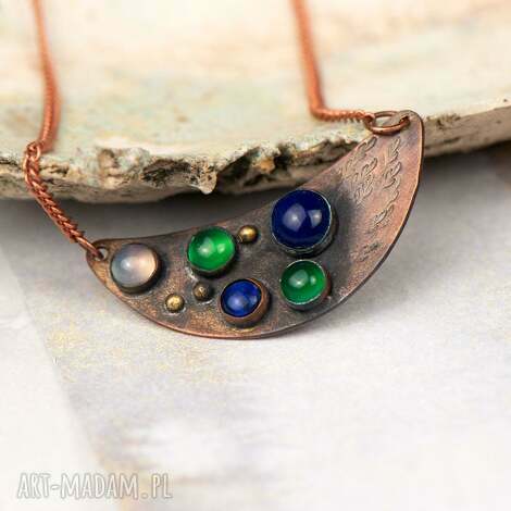 Artseko: miedziany wisiorek w kształcie księżyca c872 (wisiorek księżyc)