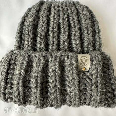 czapka big happy cieny szary na prezent, dla niej świateczne