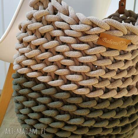 Torba Boho Wave Bag beżowa na ramię - handmade worek szydełkowy