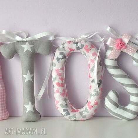 literki szyte imię antosia ozdoba pokoju - dziecko, pokój, prezent