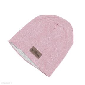 Ciepła czapka beanie różowa na prezent go deco, unisex, pudrowa