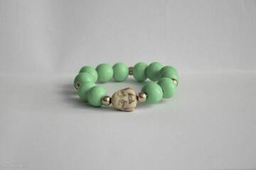 Budda z kamienia w neonwej zieleni bracelet by sis, howlit, nowość, prezent, modna
