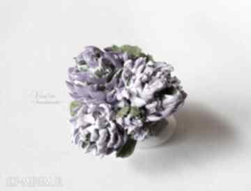 Kwiat koniczynki VIVI art konieczynka, fimo, fioletowy