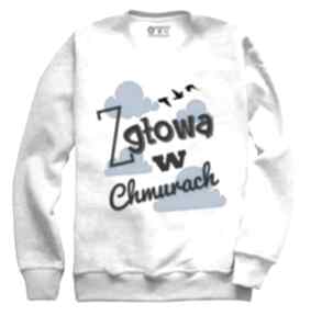 Bluza głową chmurach prezent casual nadruk sweatshirt melanż