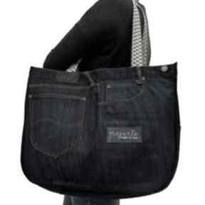Duża torba upcykling jeans lee 107 od majunto na ramię, recykling