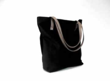 Shopper bag torebki czarnaowsianka, czarna, szyte, modne, must have