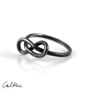 Zaplątany - srebrny pierścionek rozm 10 2111 -04 caltha, obrączka, minimalistyczna biżuteria