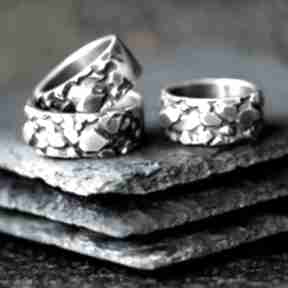 Masywna ze shambala, obrączki dla par, teksturowane srebro 925, męska unisex, biżuteria