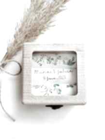 Pudełko, personalizowane obrączki - szkatułka k3 tulito z szybką, prezent ślubny