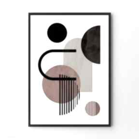 Plakat geometria w odcieniach beżu - format A4 plakaty hogstudio, geometryczny