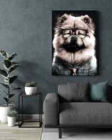 Portret psa hipsterskiego - mochi wydruk na 50x70 cm B2 dekoracje justyna jaszke chowchow, piew