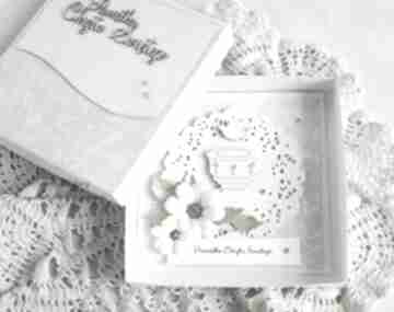 Na chrzest - z chrzcielnicą scrapbooking kartki vairatka handmade, święty