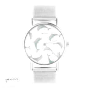 Zegarek, bransoletka - delfiny metalowy zegarki yenoo, delfin, unikatowy, prezent